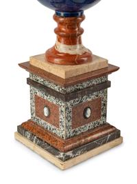 A Pair of Grand Tour Style Vari-Color Marble and Lapis Lazuli Table Ornaments