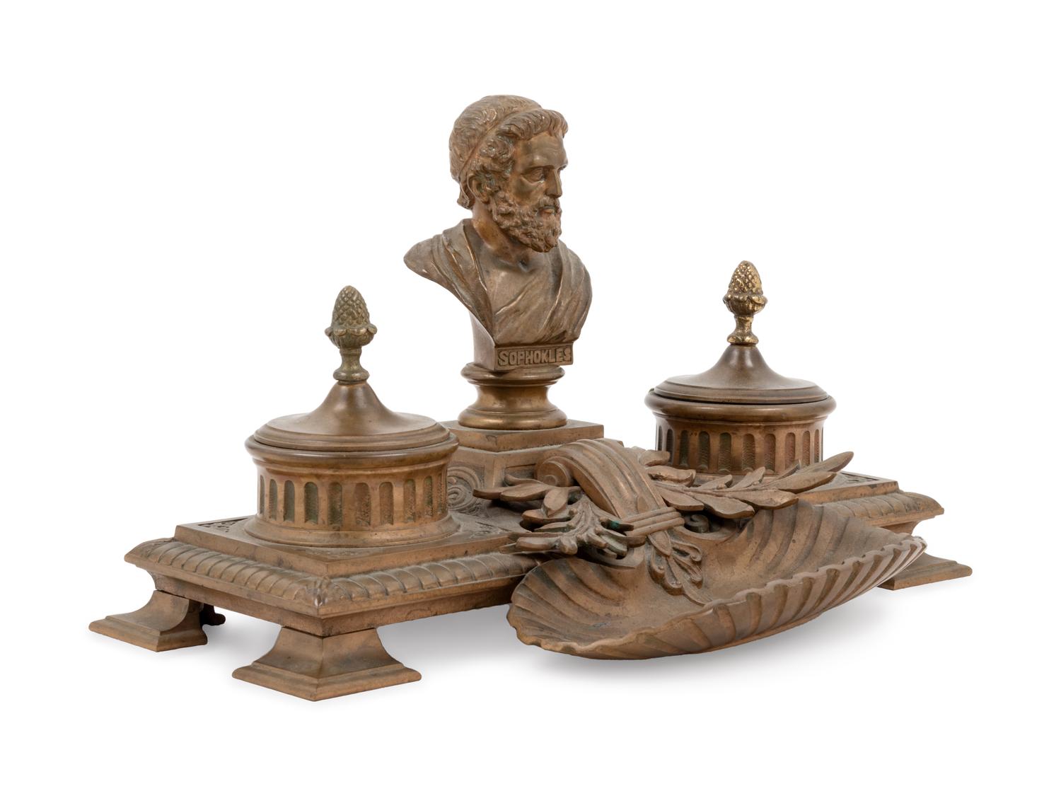 A Neoclassical Bronze Inkstand