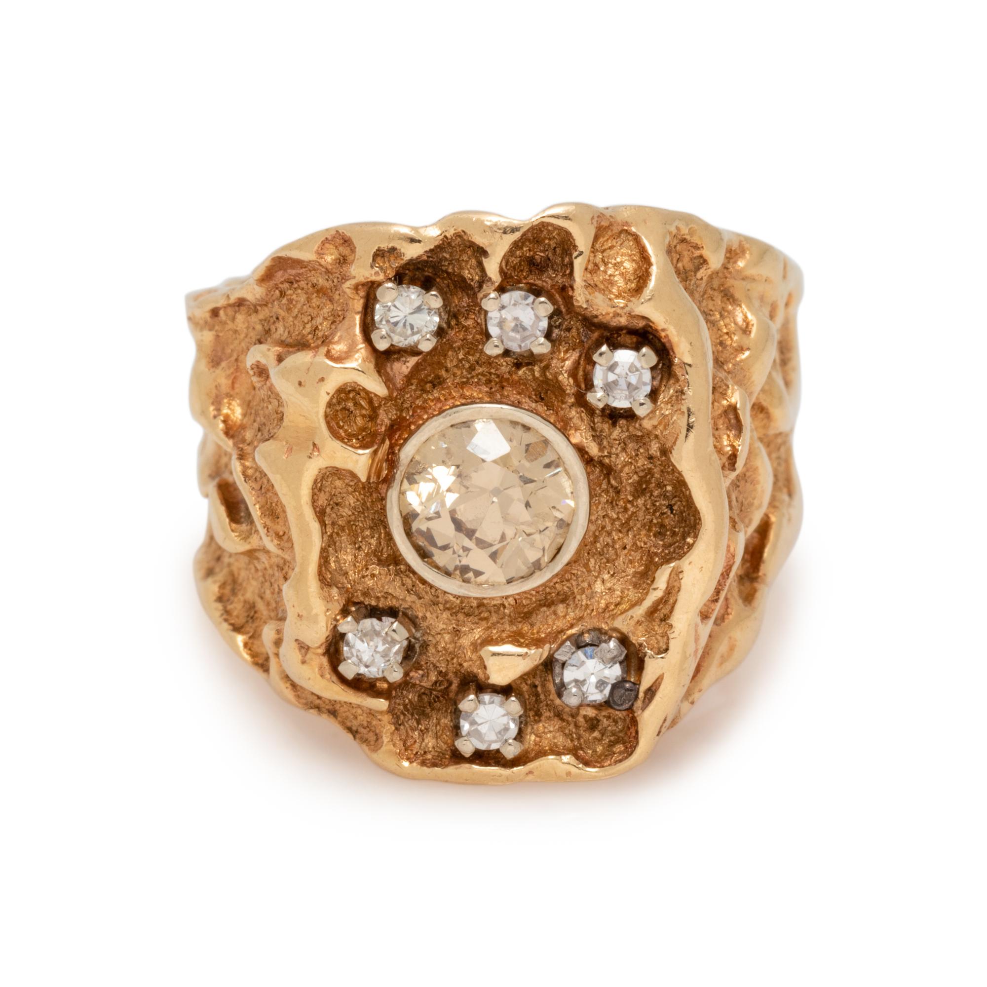 YELLOW GOLD AND DIAMOND RING