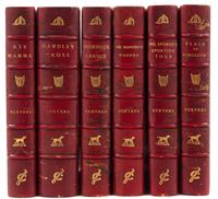 SURTEES, Robert Smith (1803-1864). [SPORTING NOVELS]. Mr. Sponge's Sporting Tour. - Ask Mamma. - "Plain or Ringlets?" - Mr. Romford's Hounds. - Hawbuck Grange. - Handley Cross. London: Bradbury, Agnew [ca 1880].