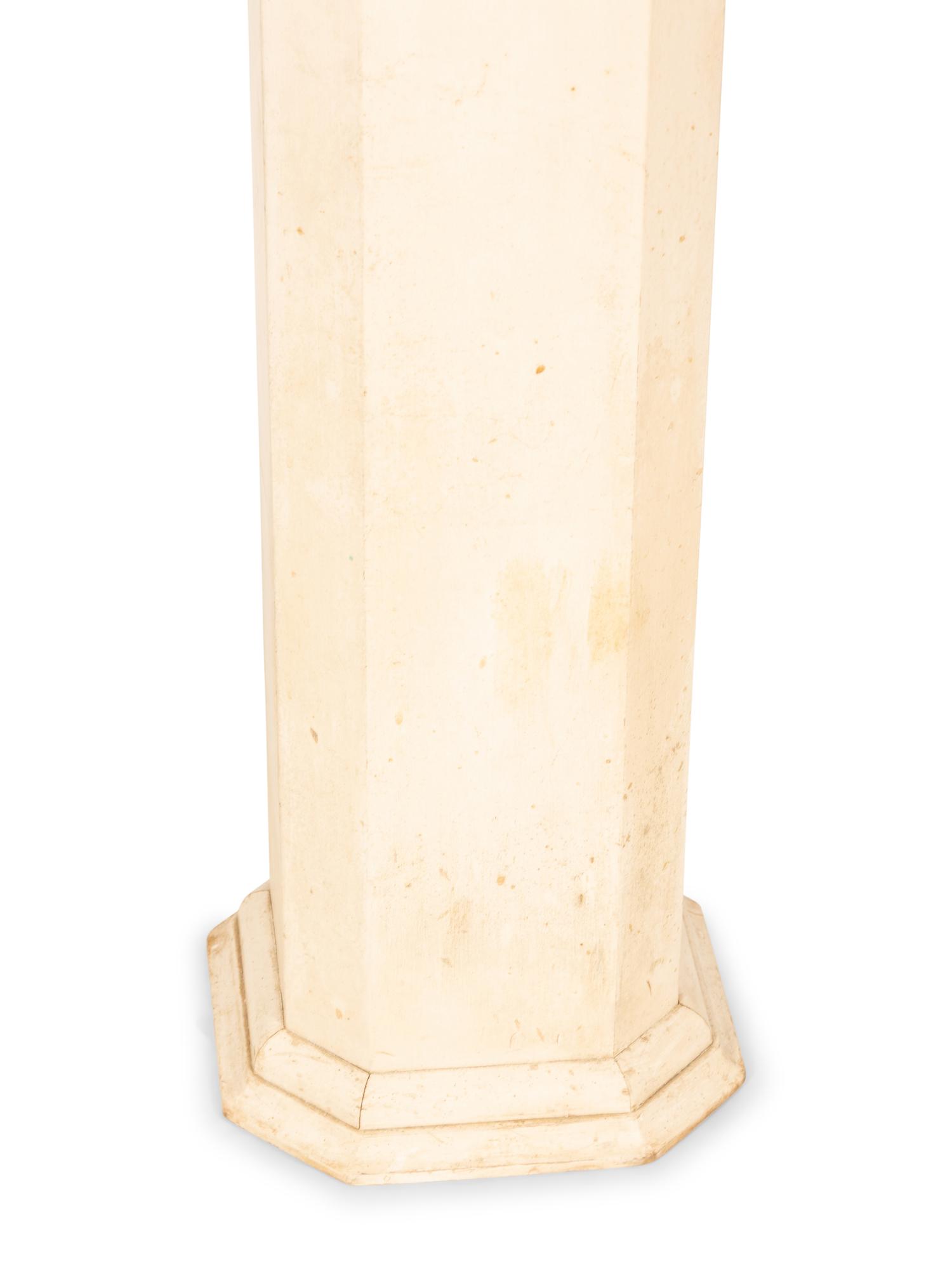 A Pair of Italian Painted Figural Candelsticks on Pedestal Bases