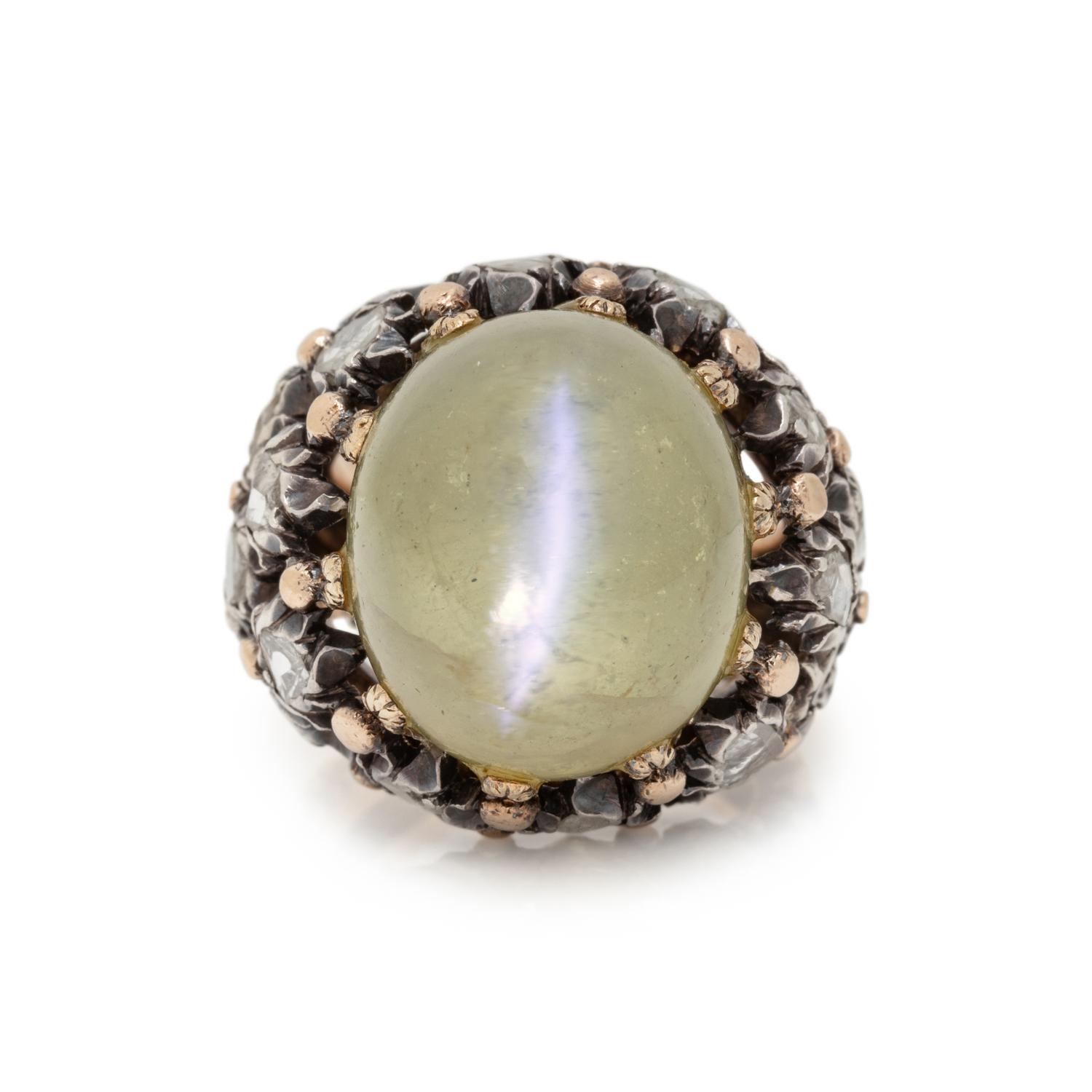 BUCCELLATI, CAT'S EYE CHRYSOBERYL AND DIAMOND RING