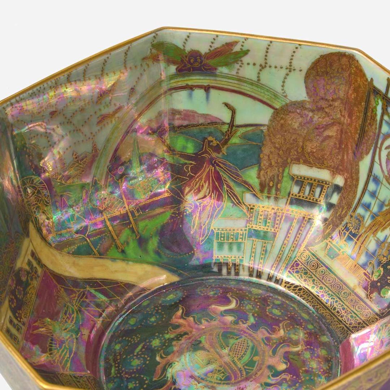 A Wedgwood Fairyland Lustre "Gargoyles" Octagon Bowl, UK, circa 1920
