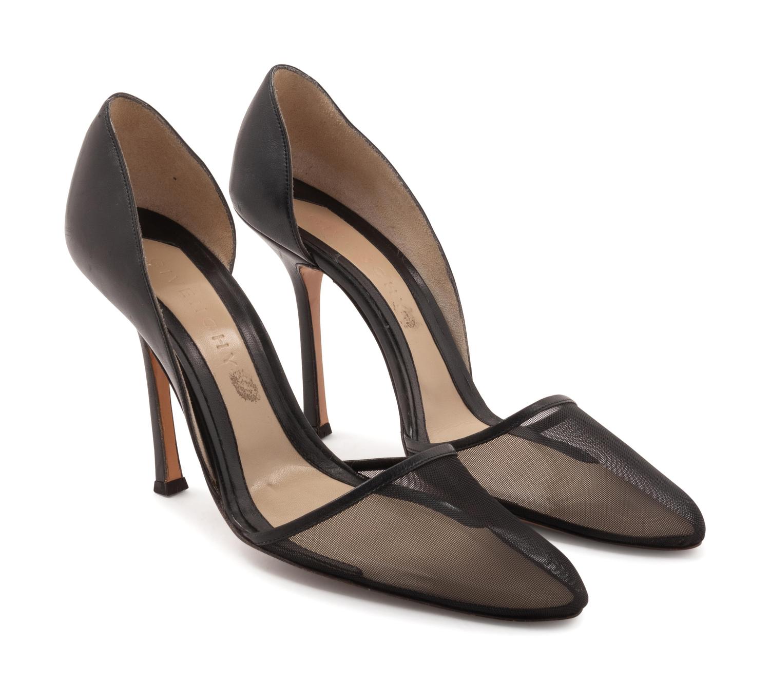One Yves Saint Laurent and One Givenchy Pair of Shoes, 1970-80s