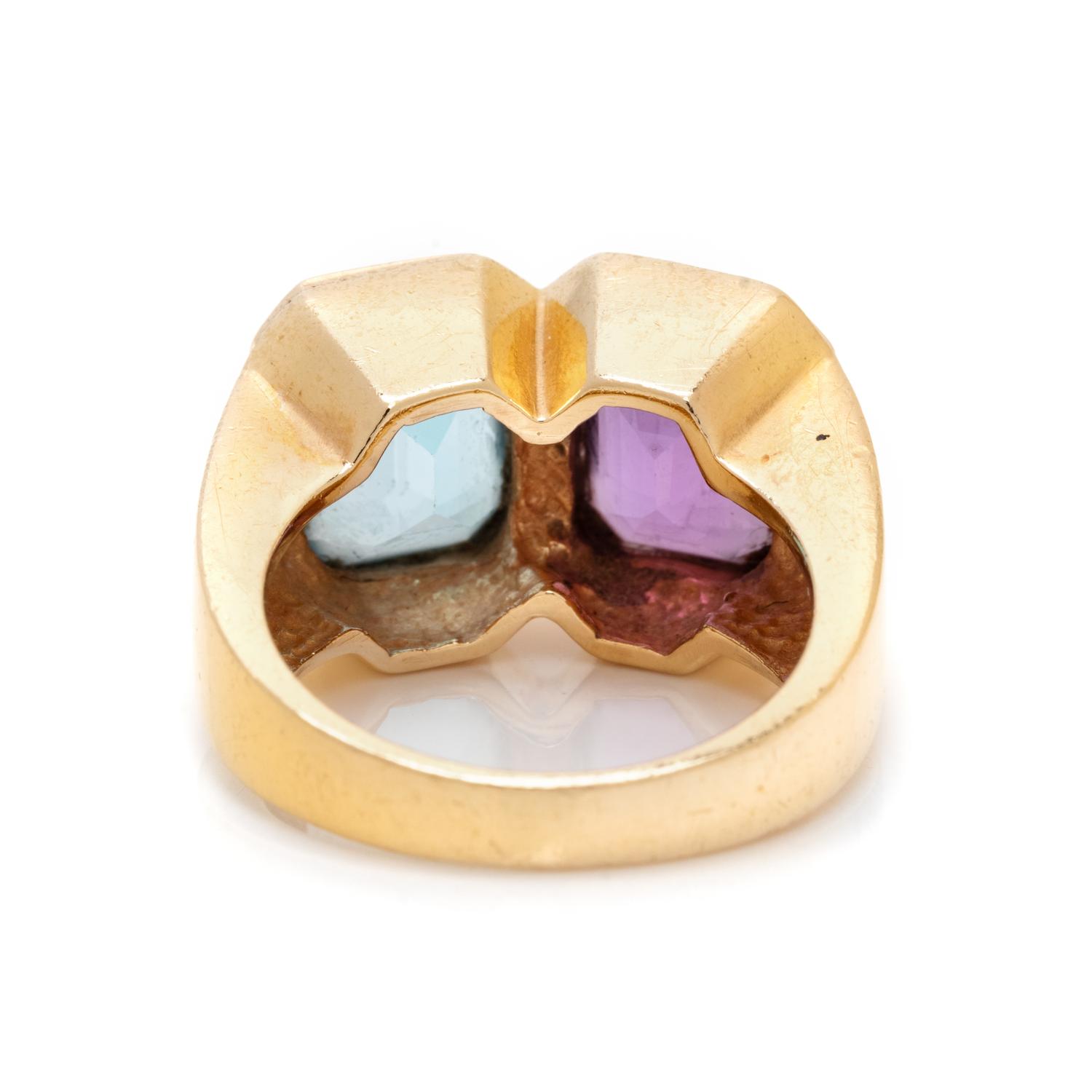 AMETHYST AND BLUE TOPAZ RING