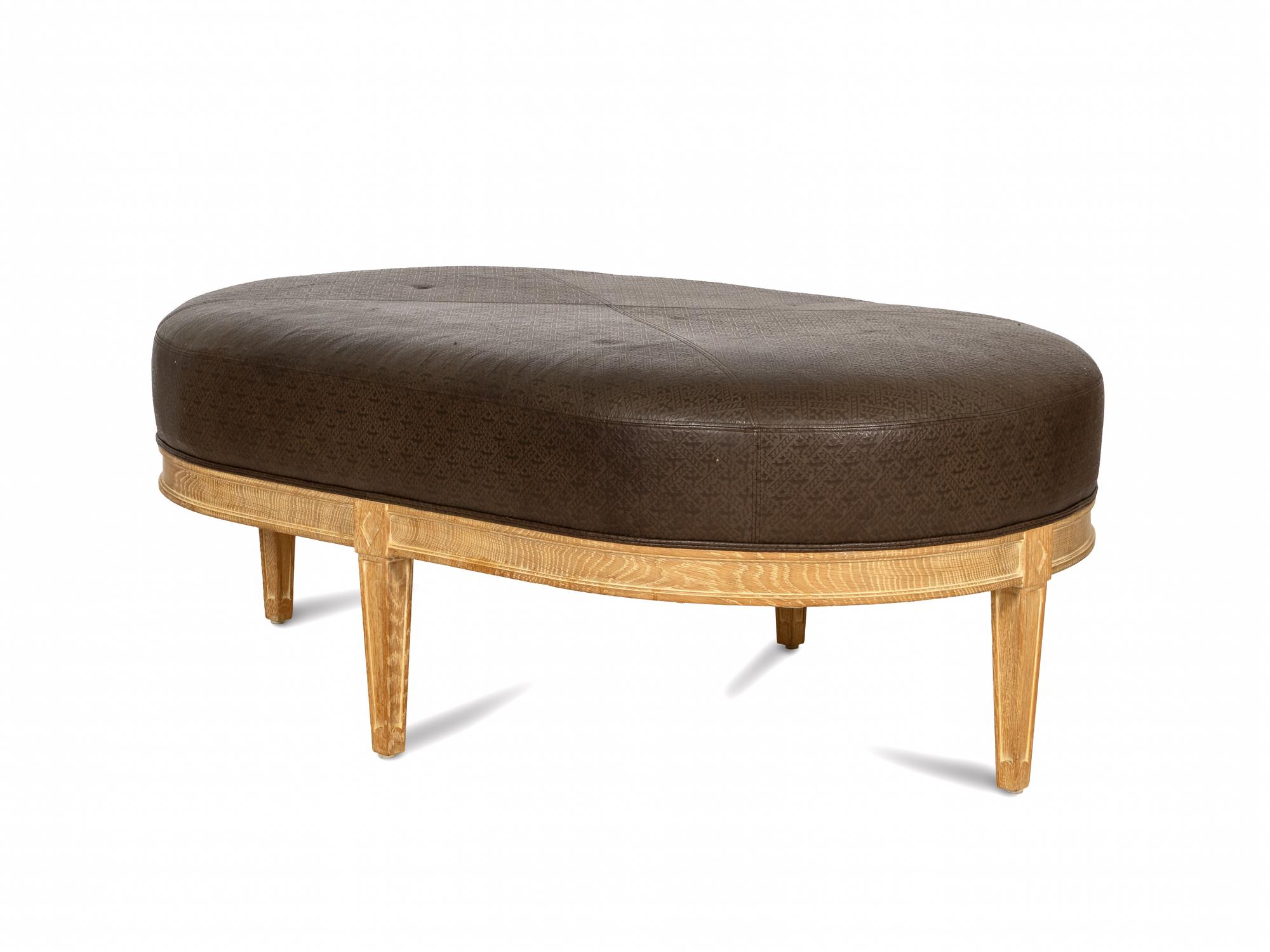 A John Hutton Cerused Oak Muse Ottoman