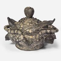David Regan (American, b. 1964) "Adam & Eve" Sgraffito Decorated Tureen, USA, 1992