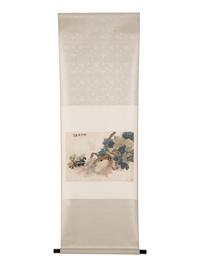 Two Chinese Hanging Scrolls Depicting Flowers and Plants