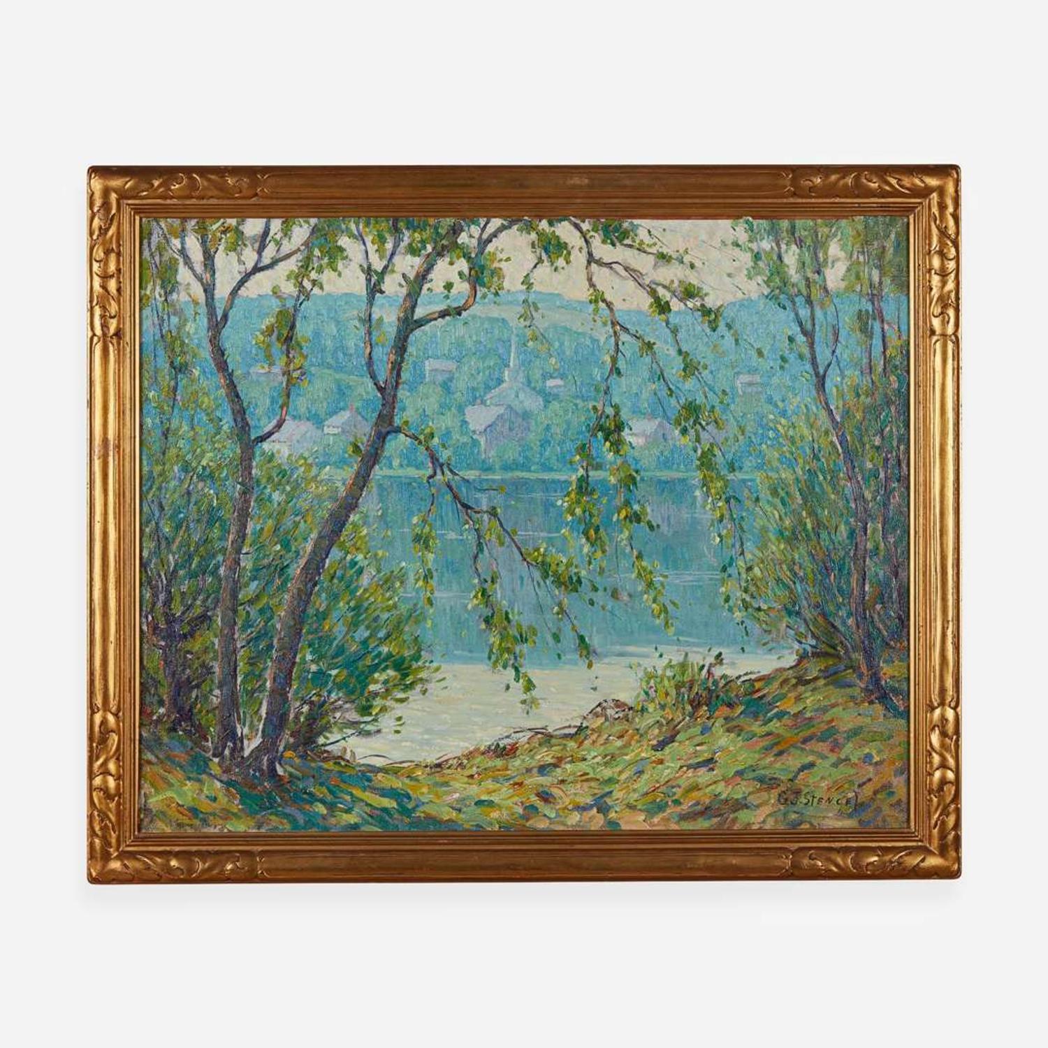 George J. Stengel (American, 1872–1937) Along the River (Lambertville, NJ)