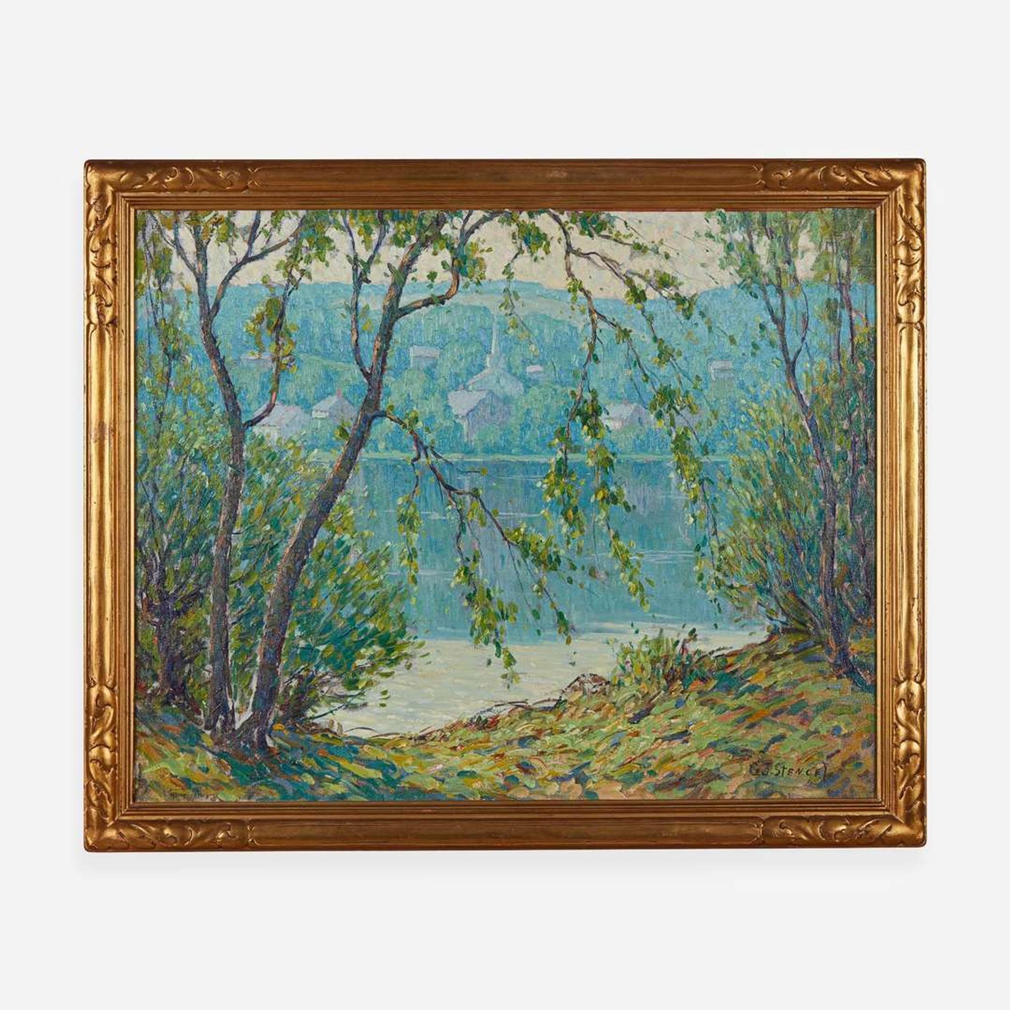 George J. Stengel (American, 1872–1937) Along the River (Lambertville, NJ)