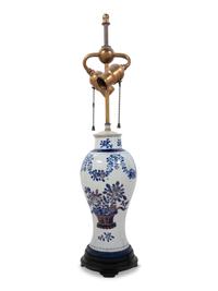 A Chinese Export Style Porcelain Lamp
