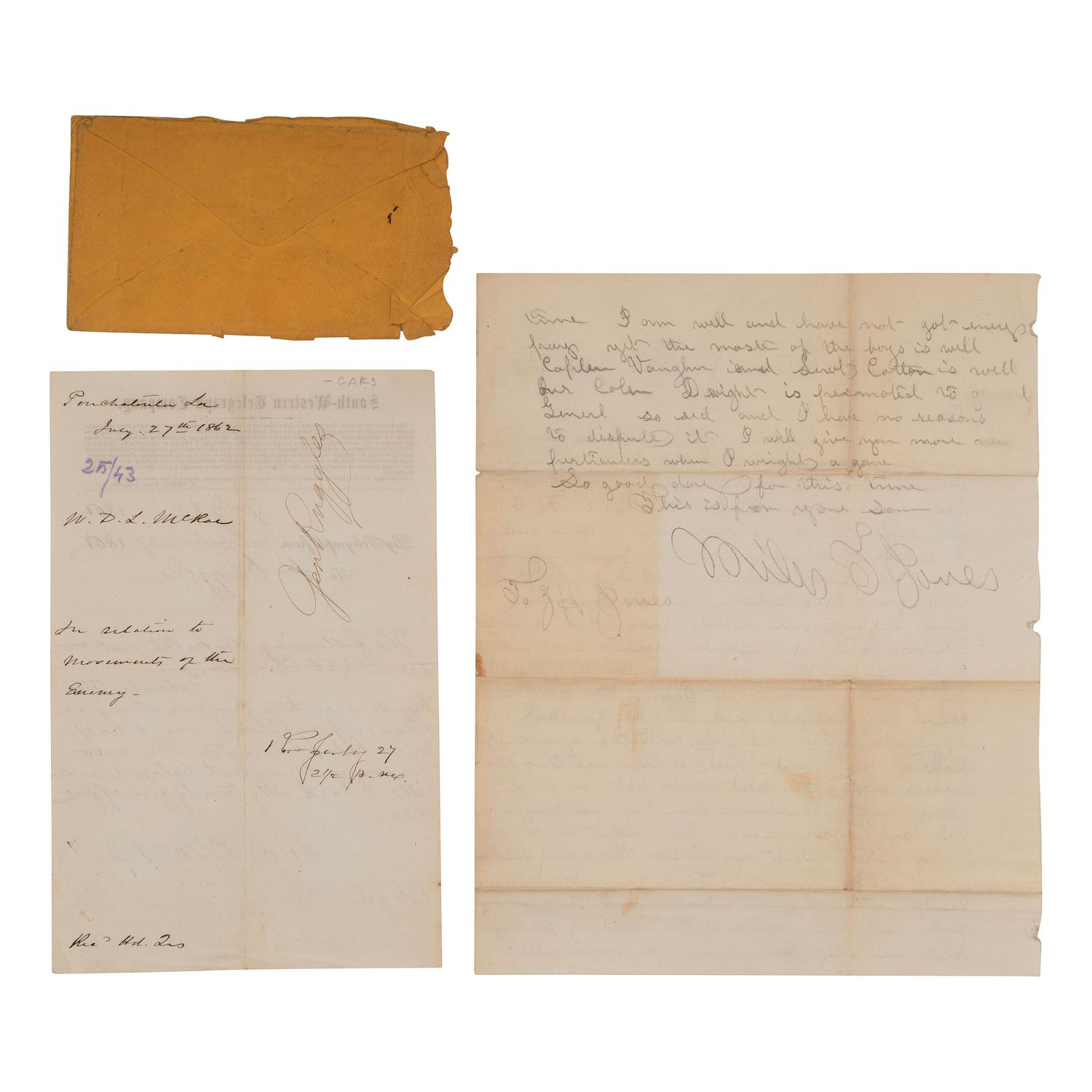 [CIVIL WAR]. A group of 3 documents with New Orleans and Louisiana interest, comprising: