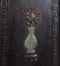 A Chinese Jade and Hardstone Inset Hardwood Compound Cabinet, Dingxianggui