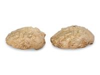 A Pair of French Parcel-Gilt Silver Shell-Form Salt Cellars