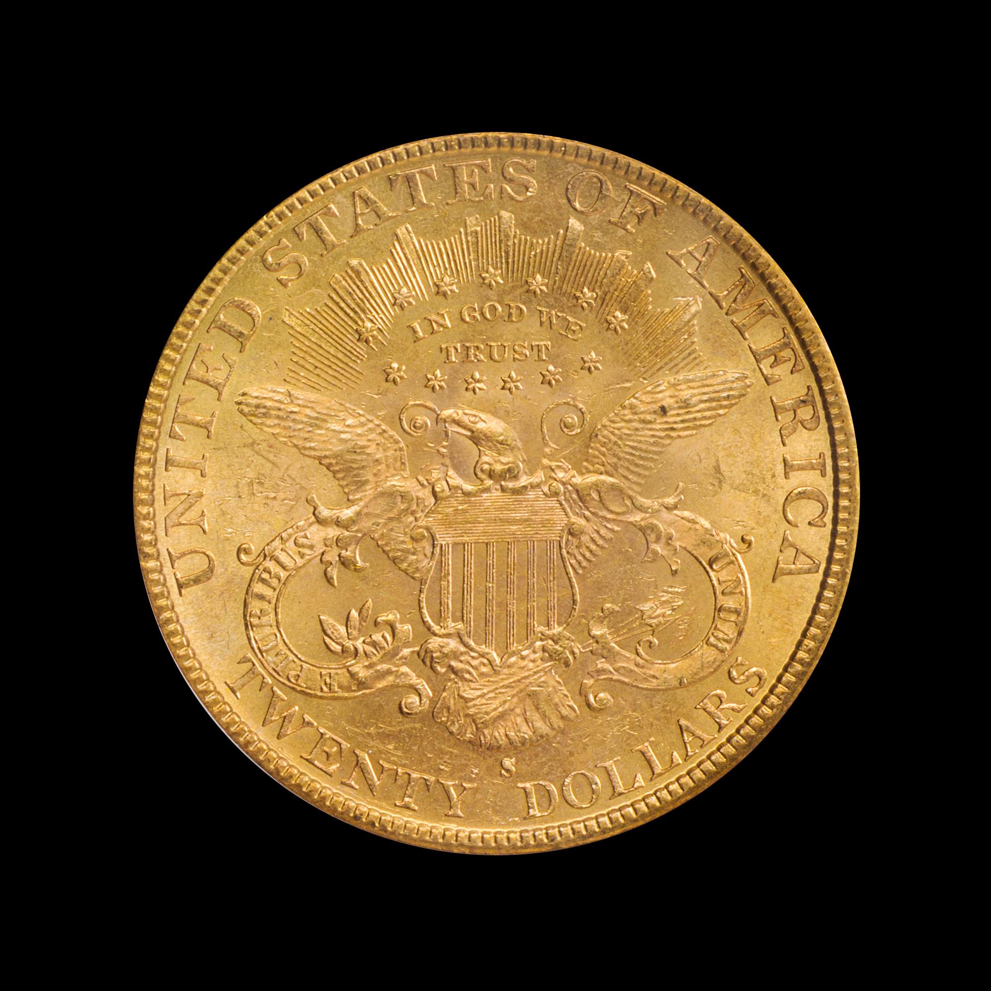 A United States 1893-S Liberty Head $20 Gold Coin