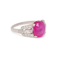 BURMESE STAR RUBY AND DIAMOND RING