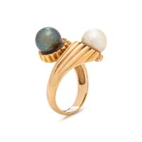 ROSE GOLD AND CULTURED PEARL BYPASS RING