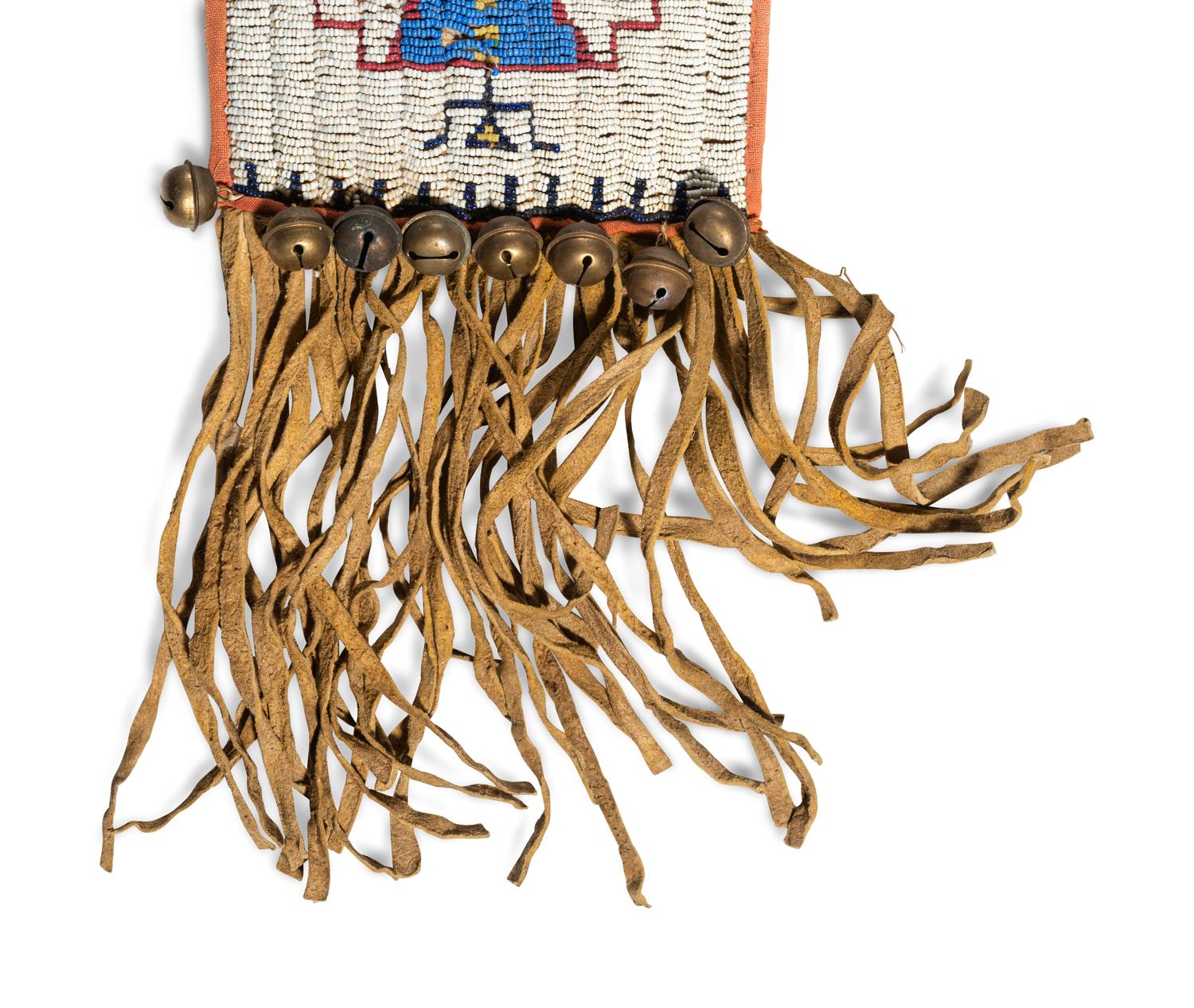 Sioux Beaded Hide Saddle Blanket, with World War I Era Doodles