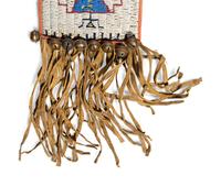 Sioux Beaded Hide Saddle Blanket, with World War I Era Doodles