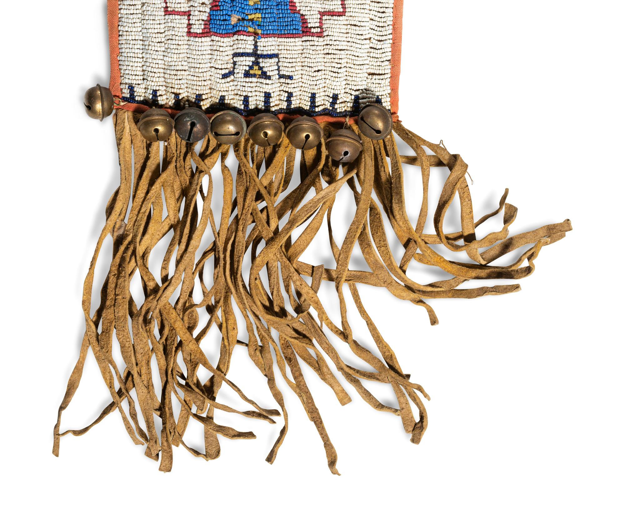Sioux Beaded Hide Saddle Blanket, with World War I Era Doodles