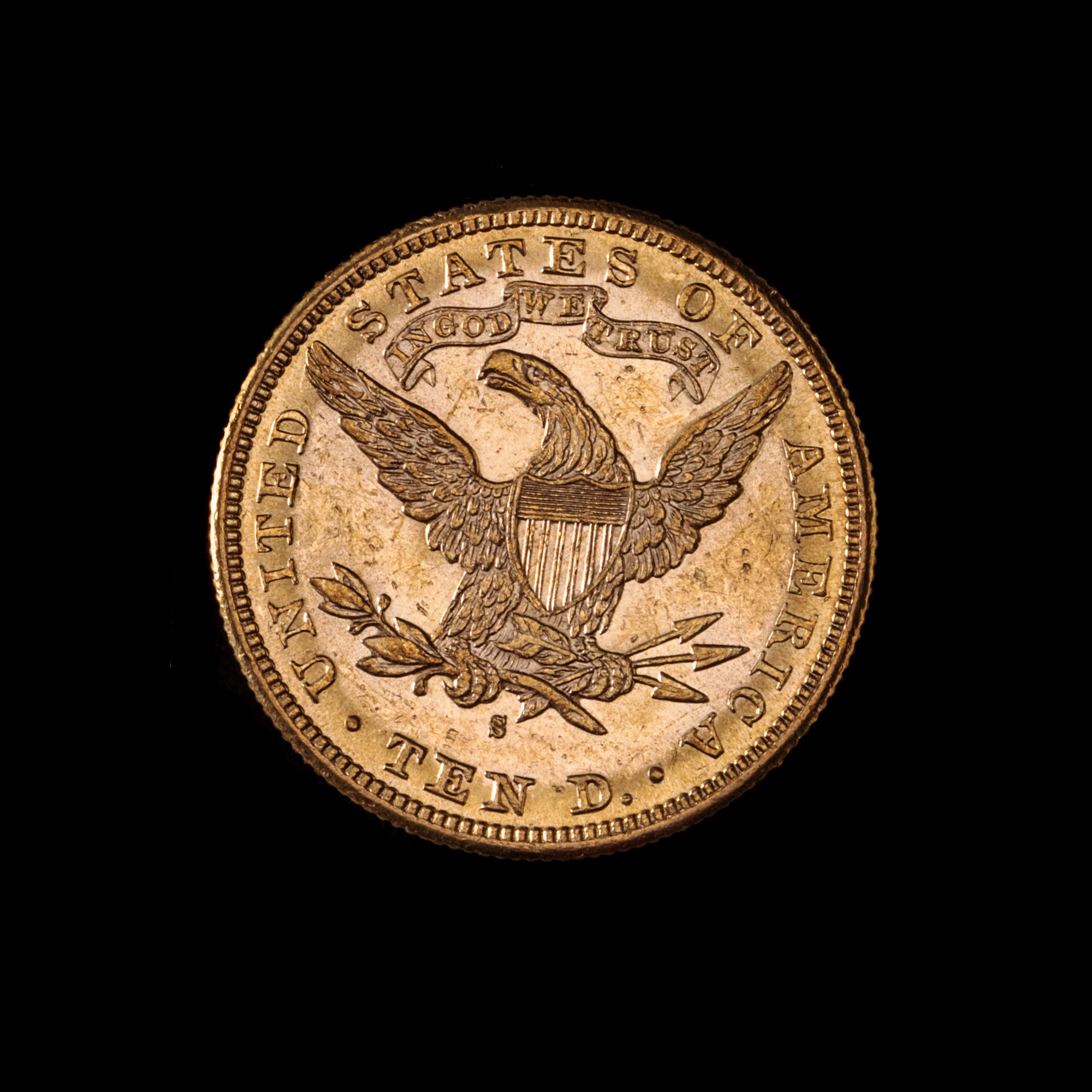 A United States 1886-S Liberty Head $10 Gold Coin