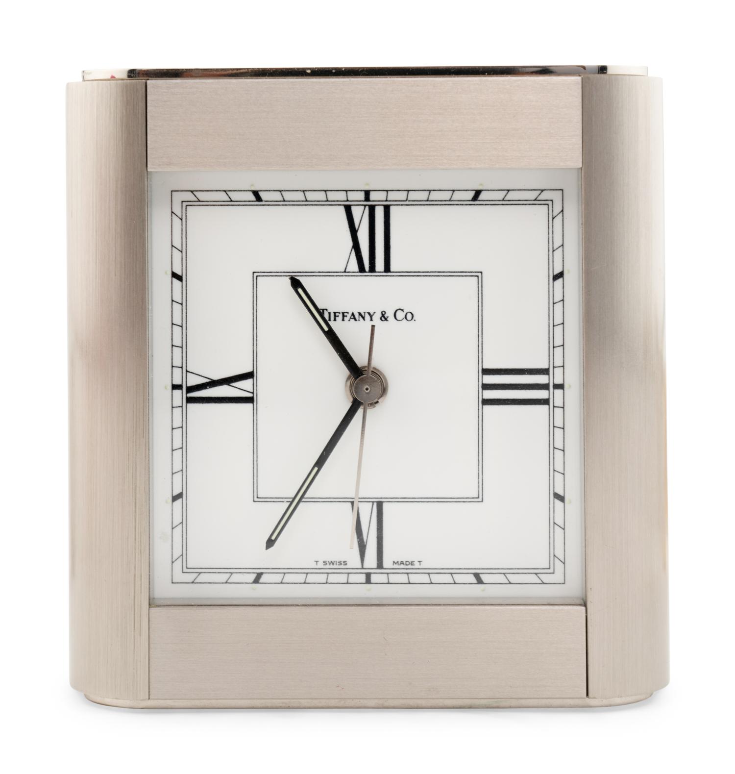 A Group of Tiffany and Cartier Desk Clocks