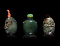 Three Hardstone Snuff Bottles
