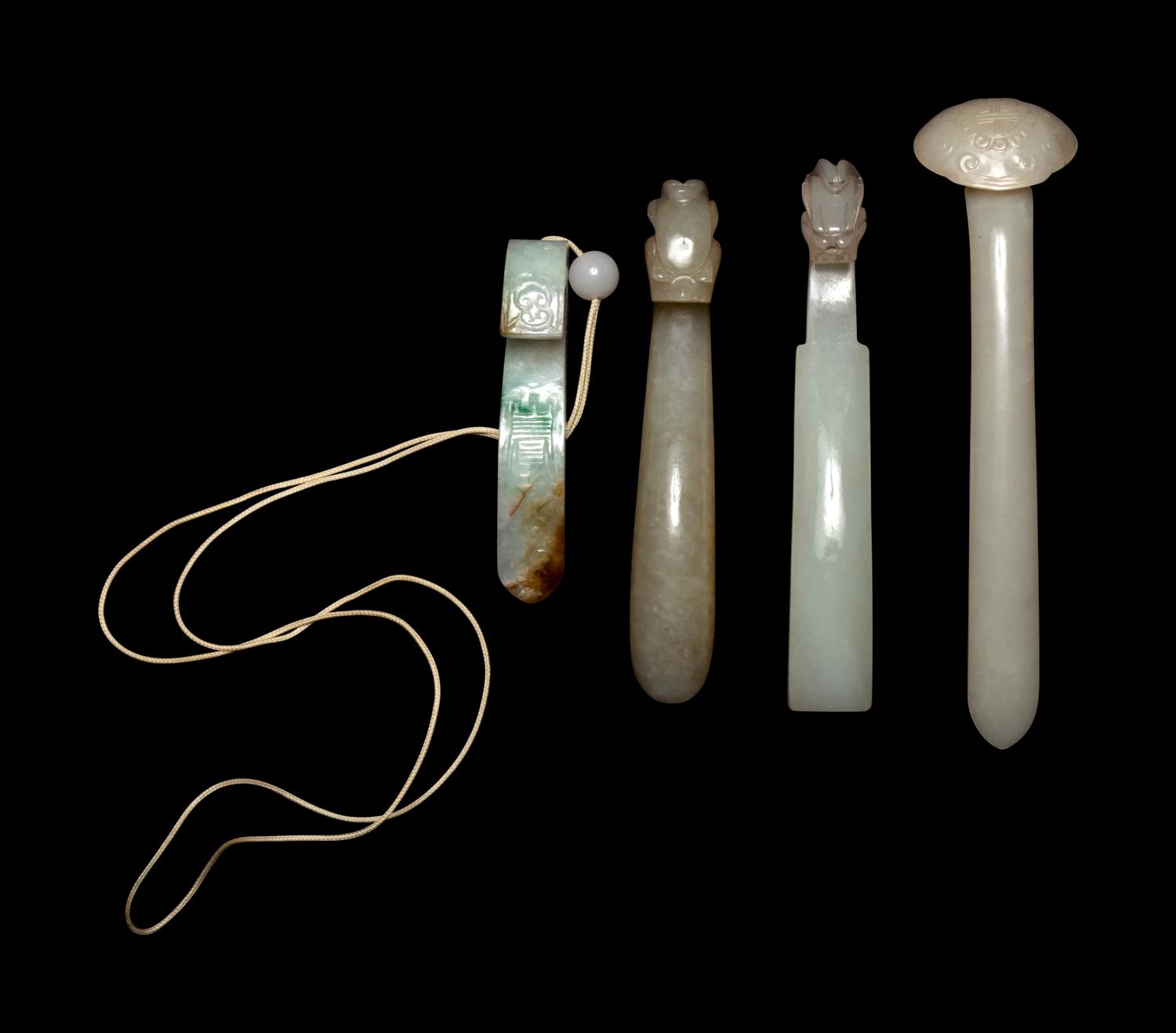 Four Chinese Jade and Jadeite Jewelry