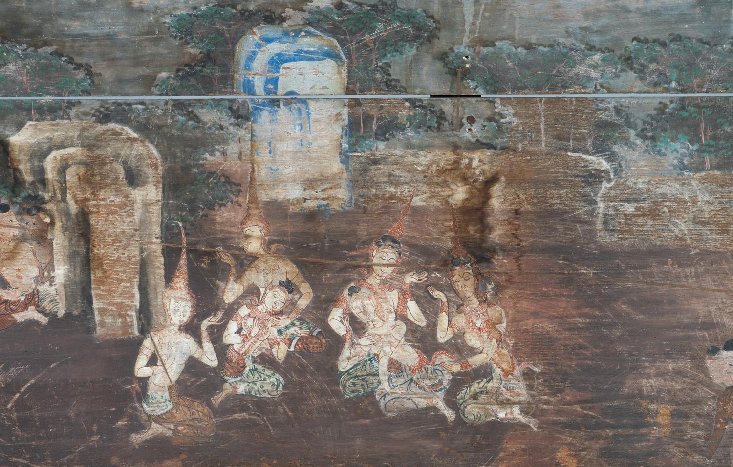 A Thai Polychromed Wood Panel — 19TH CENTURY