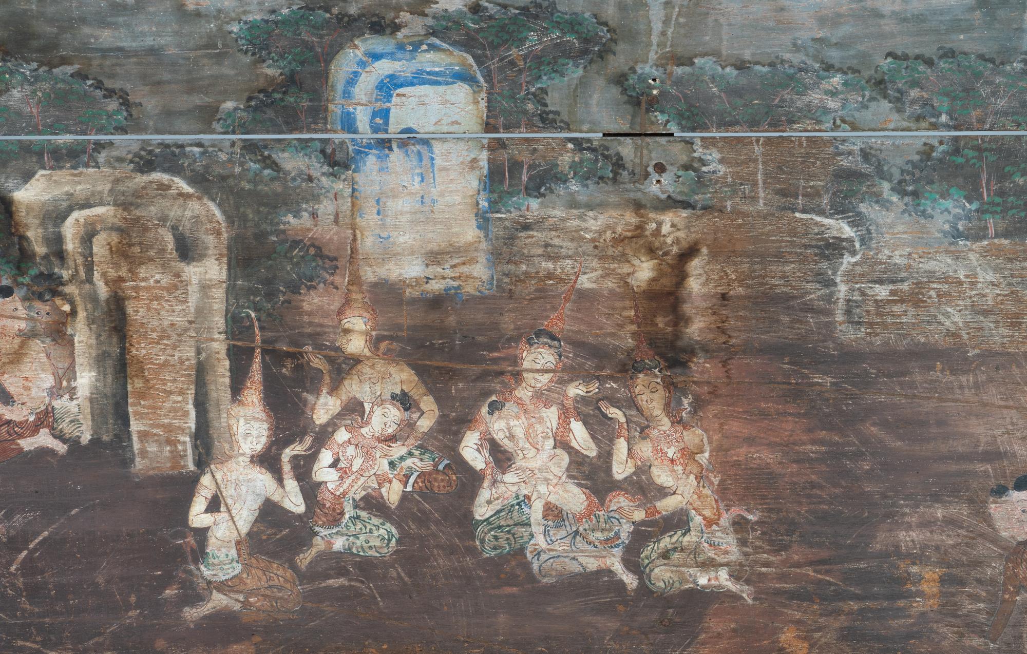 A Thai Polychromed Wood Panel — 19TH CENTURY