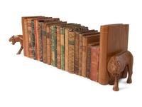 A Pair of Painted Wood Leopard Bookends