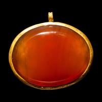 A Roman Carnelian and Gold Pendant with Emperors Balbinus, Gordian III, and Pupienus