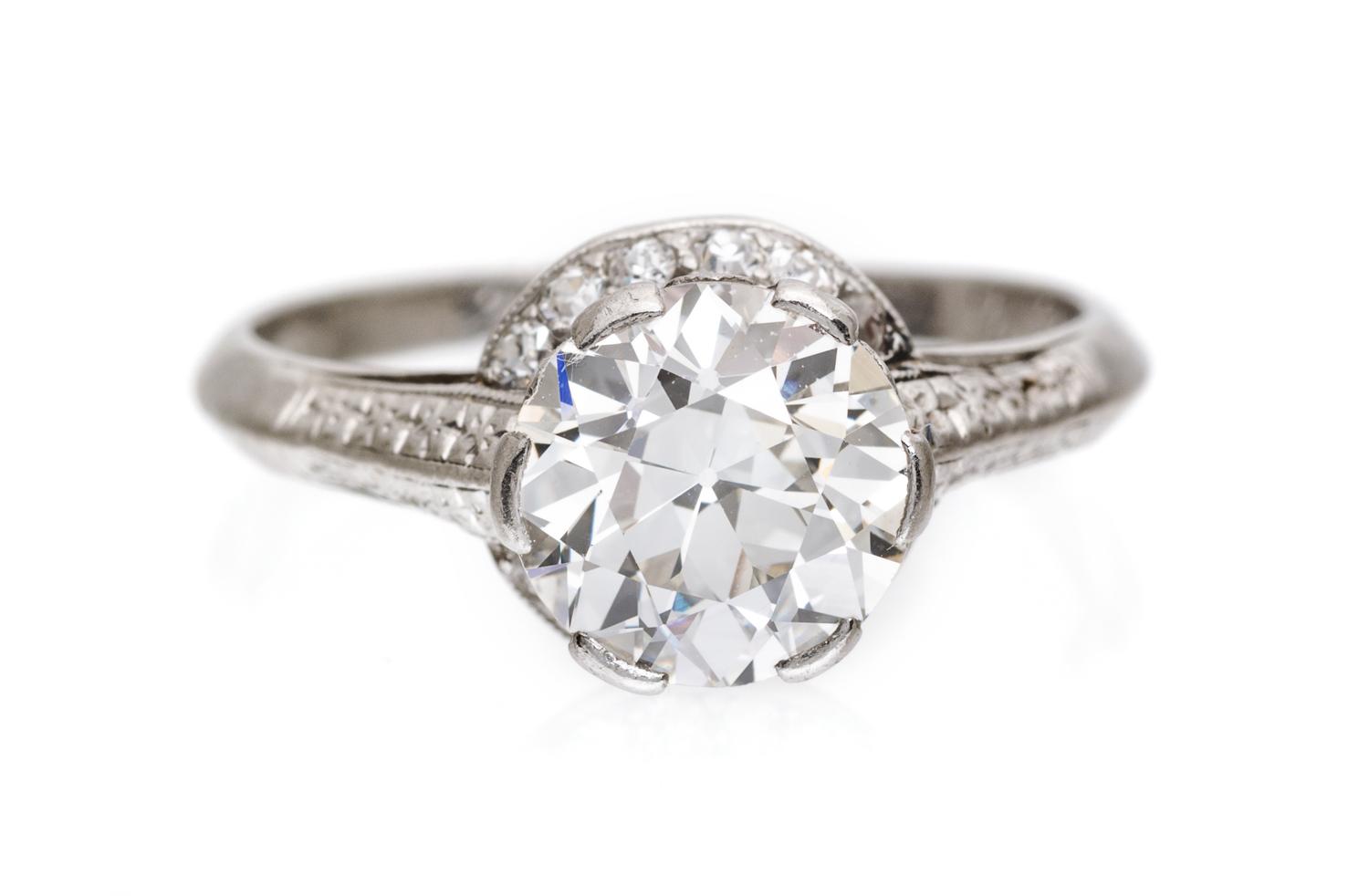 A Vintage Platinum and Diamond Ring, 2.20 dwts.