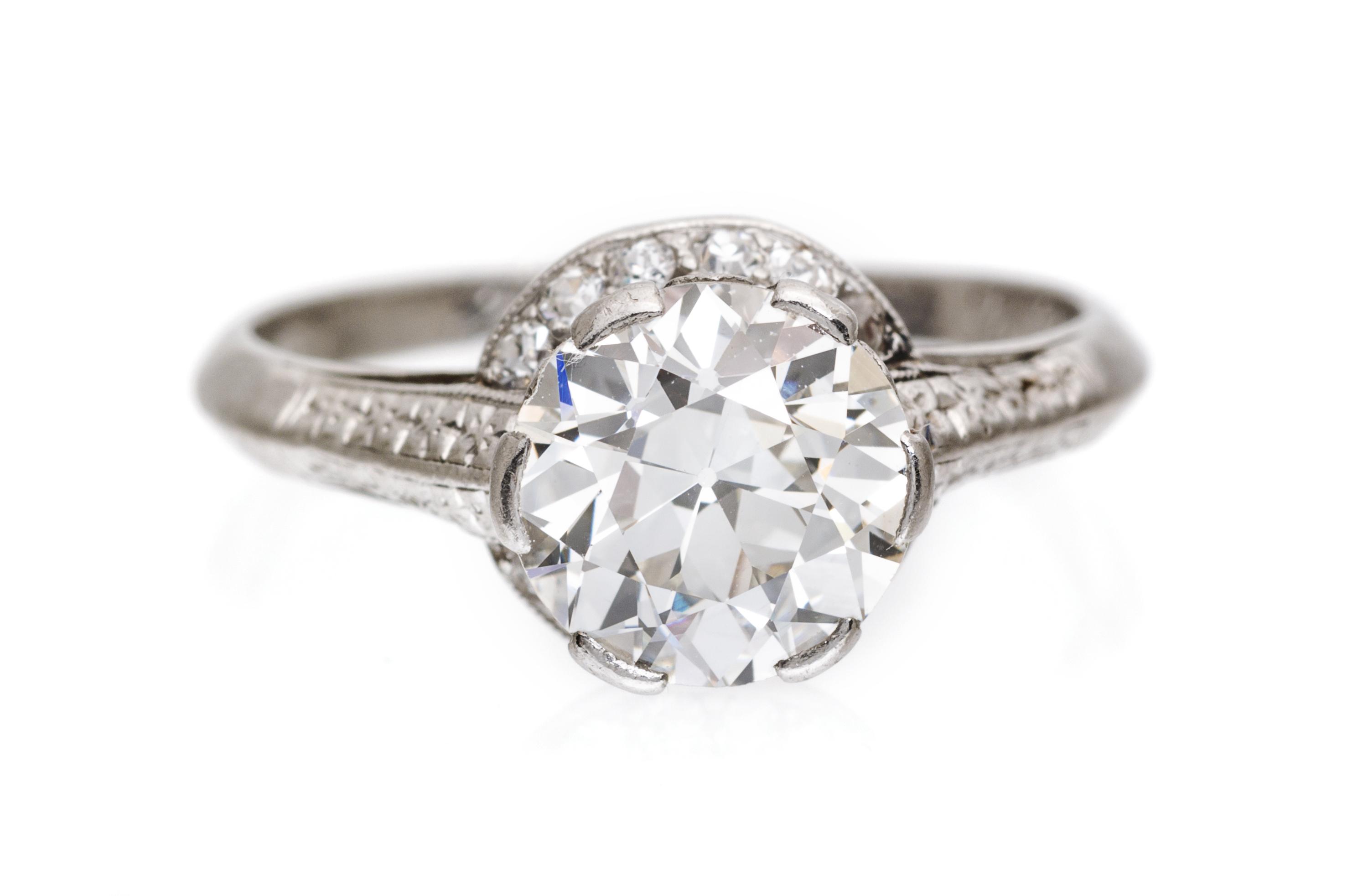 A Vintage Platinum and Diamond Ring, 2.20 dwts.