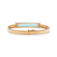 YELLOW GOLD AND BLUE GLASS BANGLE BRACELET