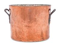 An American Copper Stock Pot with Iron Handles