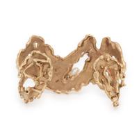 Yellow Gold and Baroque Cultured Pearl Cuff Bracelet