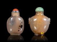 Two Chinese Agate Snuff Bottles