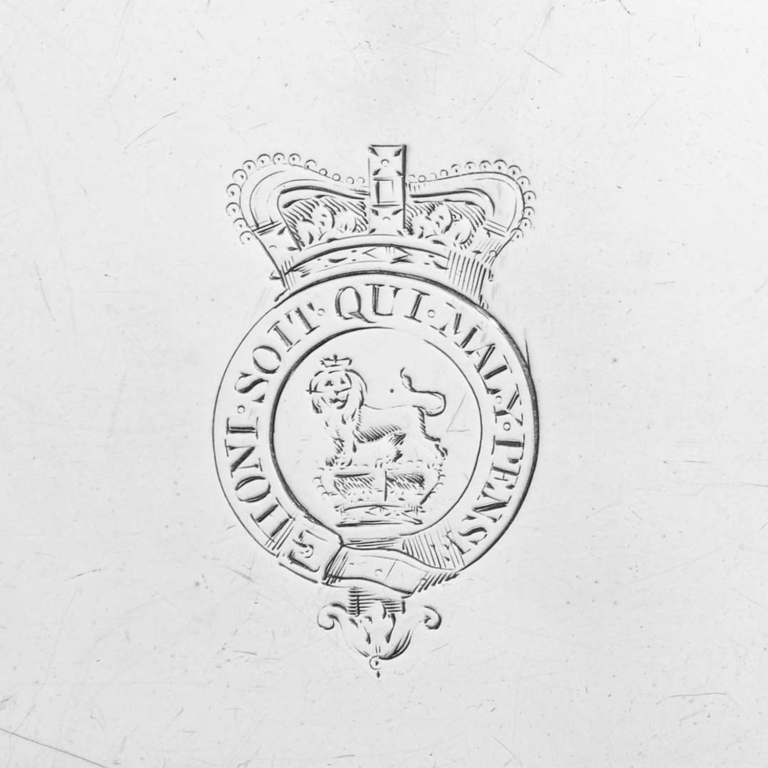 A Pair of George III Sterling Silver Armorial Trays John Crouch I & Thomas Hannam, London, 1791