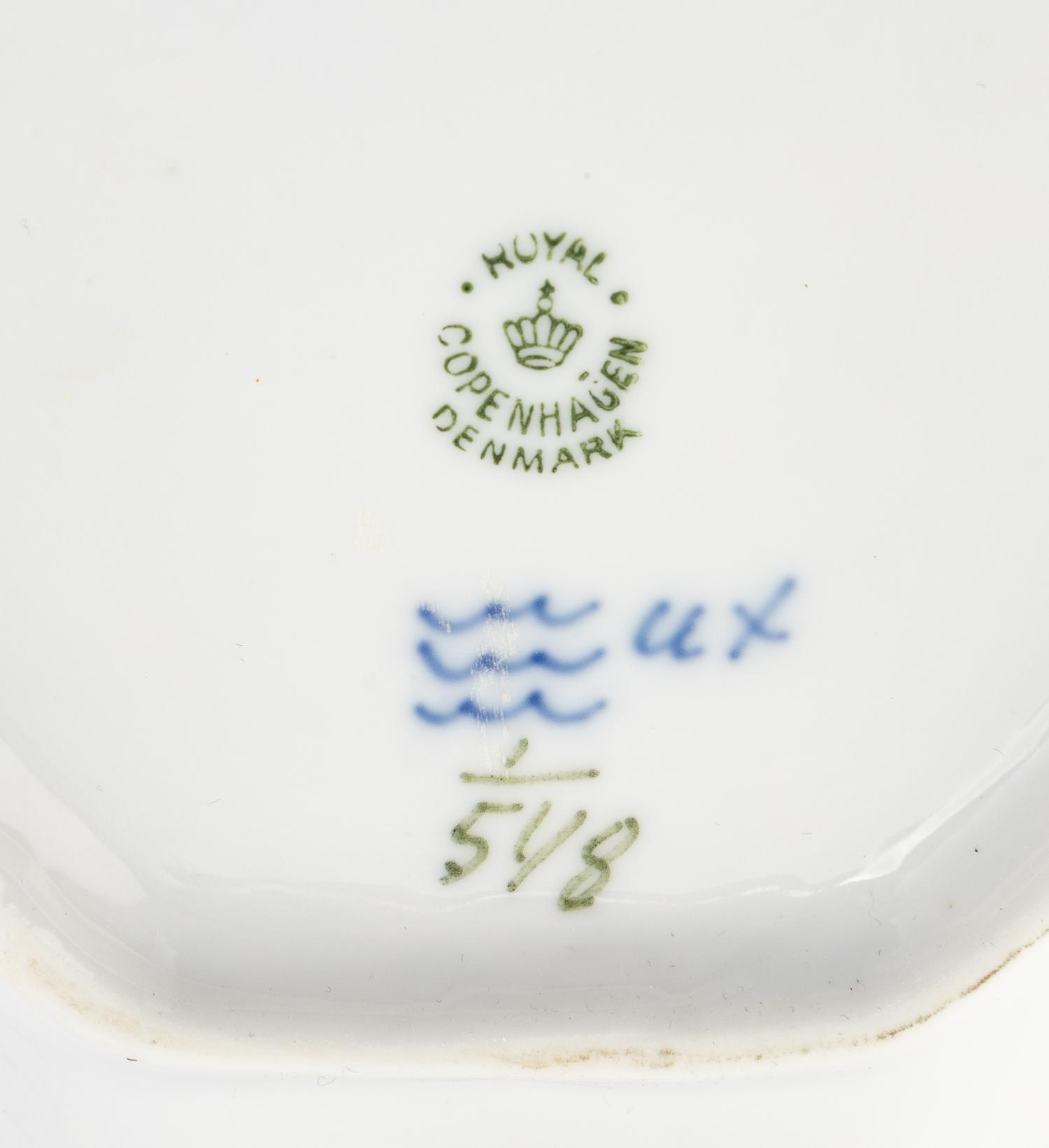 A Royal Copenhagen Blue Fluted Half Lace Porcelain Luncheon Service