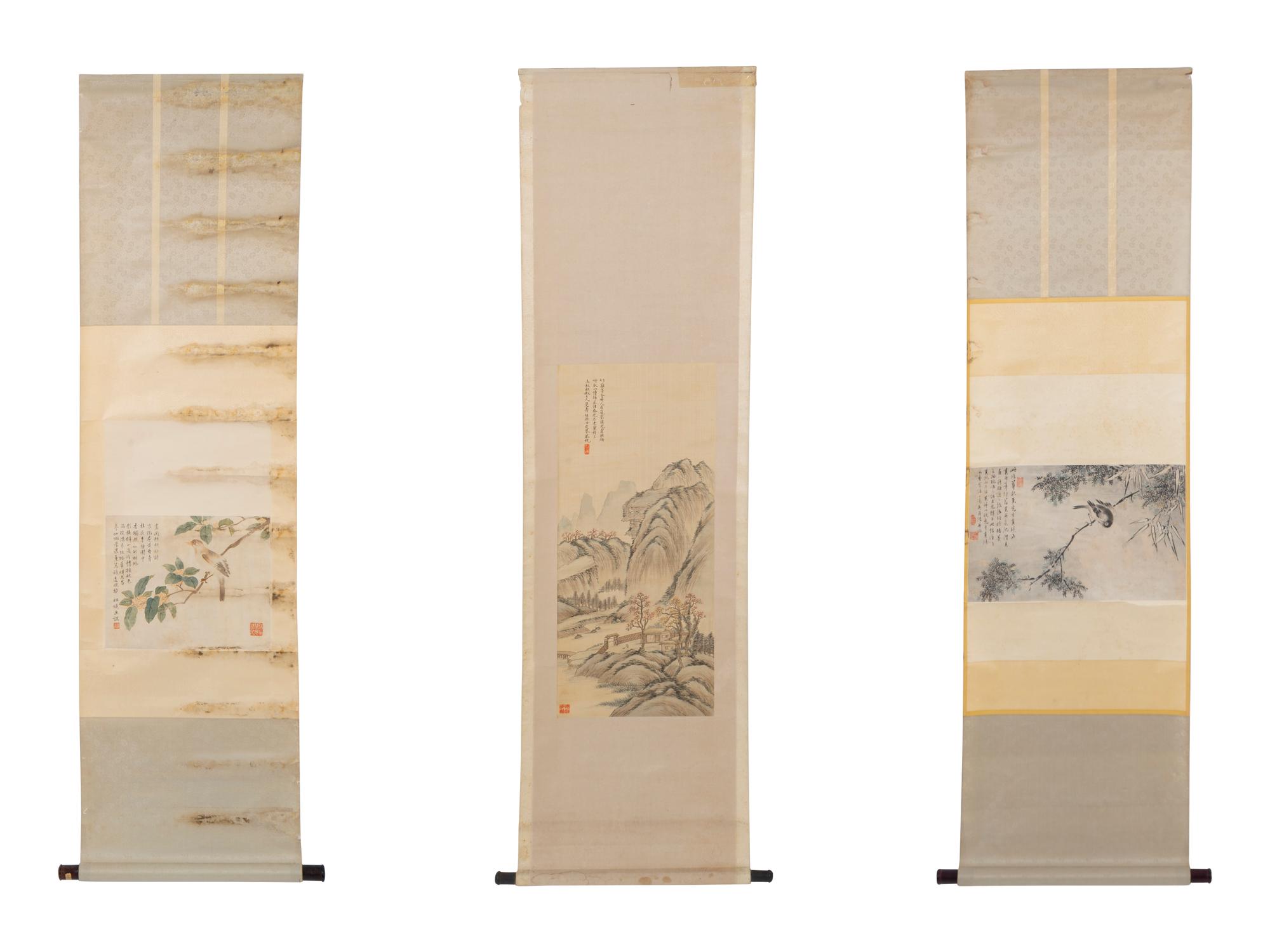 A Group of Three Chinese Scrolls — LATE 19TH CENTURY