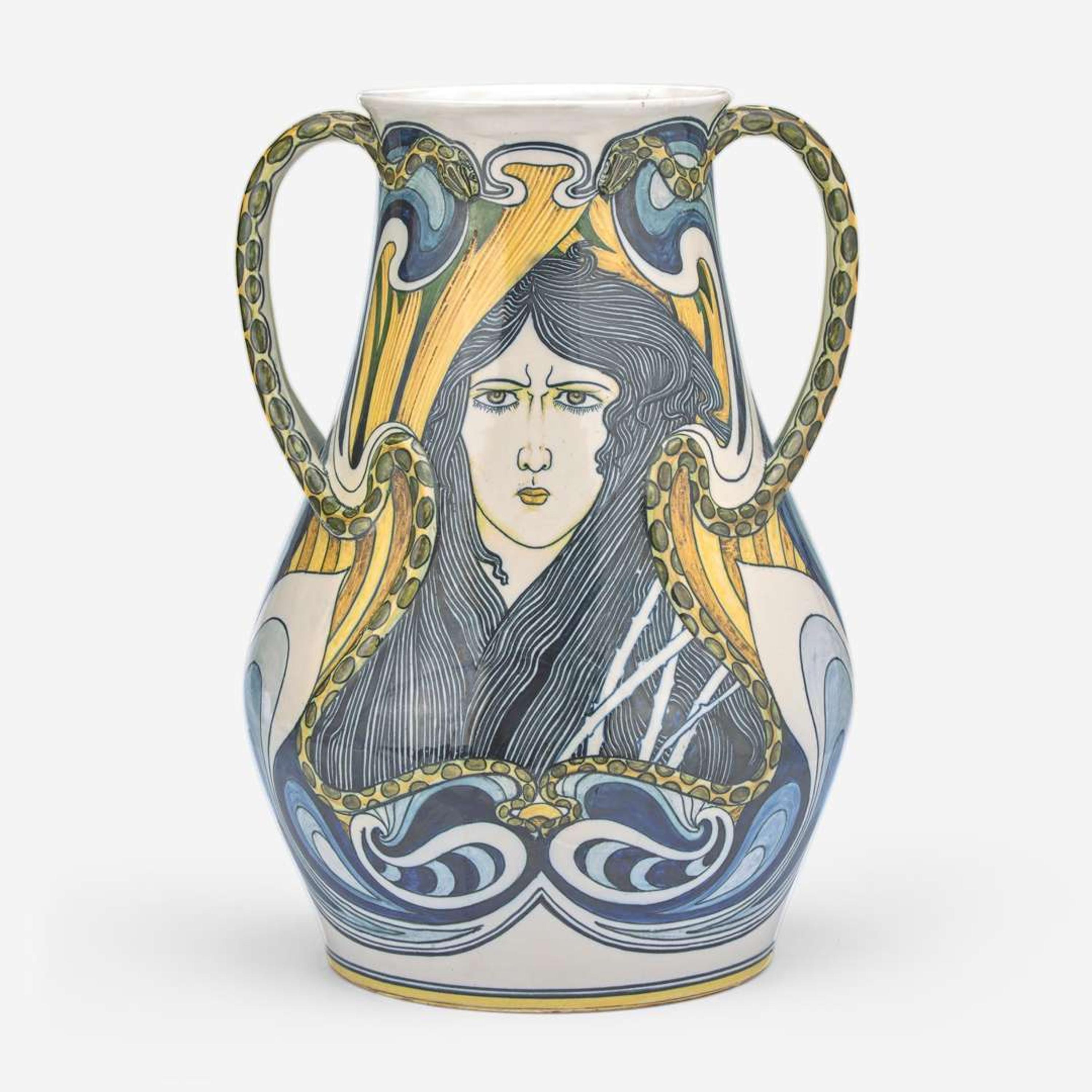 Galileo Chini (Italian, 1873-1956) "Tristezza O Furia" Vase, L'Arte Della Ceramica, Florence, Italy, circa 1900