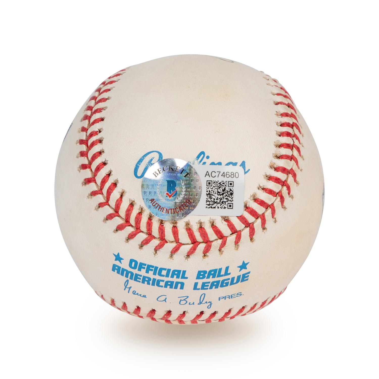 A Joe DiMaggio Single Signed Autograph Limited 361 Home Runs Inscribed Baseball (Beckett Authentication Services Letter),