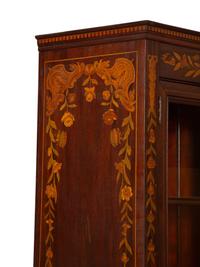 A Dutch Marquetry Style Mahogany Bookcase with Glazed Doors — Early 20th century