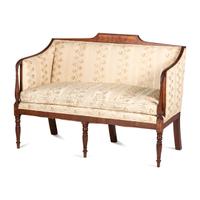 A Federal Inlaid Mahogany Settee