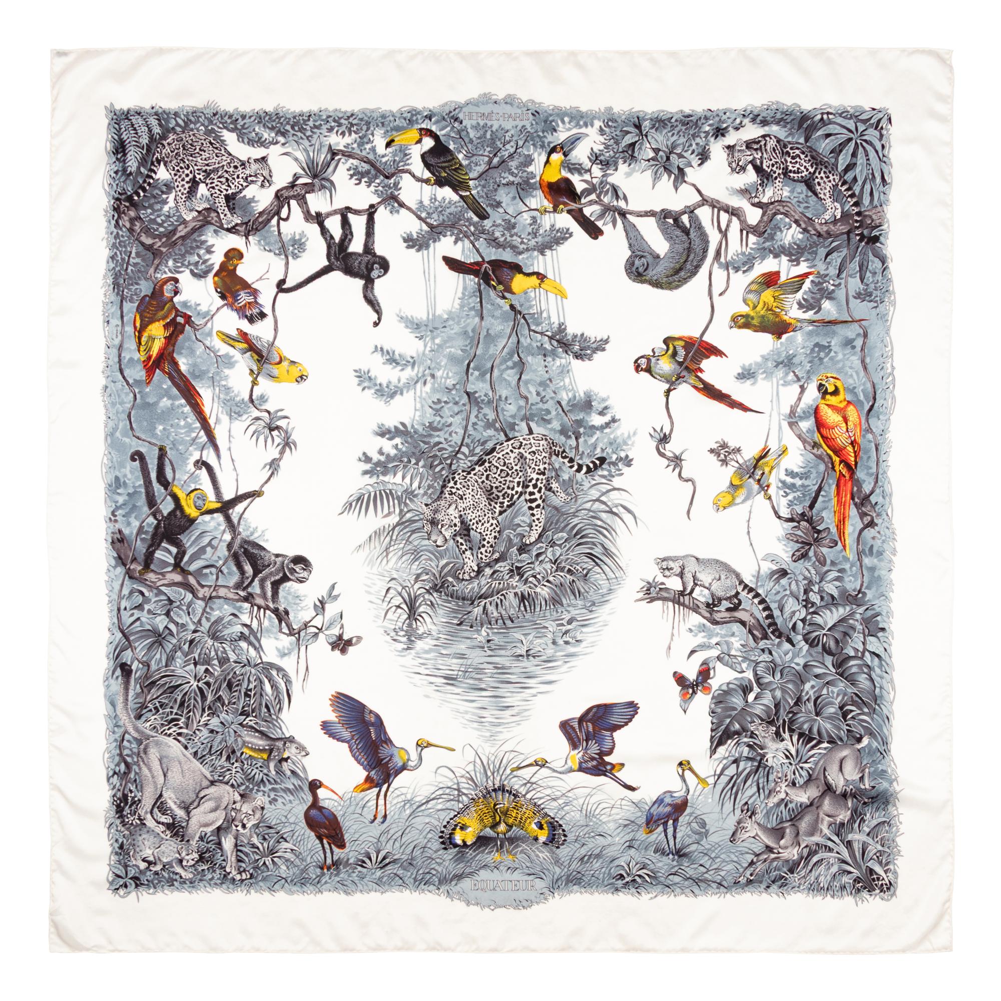 HERMÈS, PRINTED SILK SHAWL 140