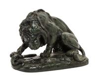 A French Bronze Animalier Figure, ANTOINE-LOUIS BARYE (1796-1875), Height 8 inches. — ANTOINE-LOUIS BARYE (1796-1875),