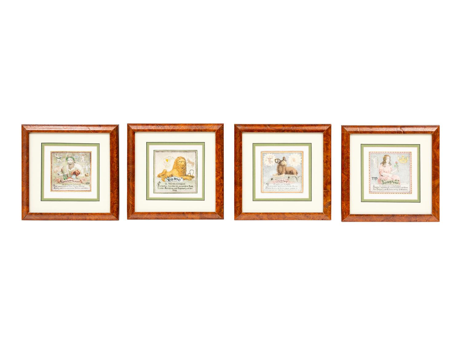 A Framed German Zodiac Grouping (das Tierkreiszeichen)