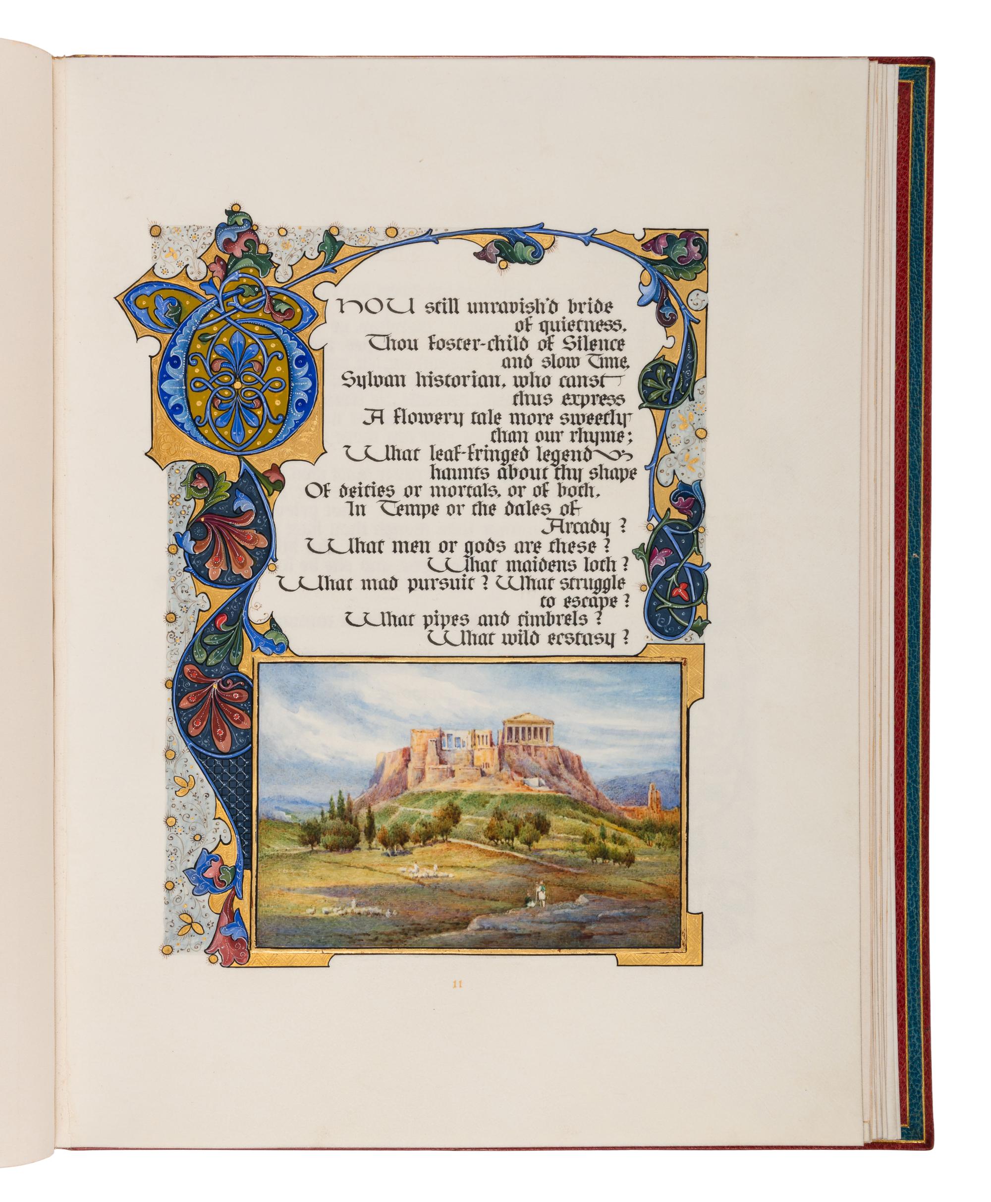 SANGORSKI, Alberto, calligrapher and illuminator. -- KEATS, John (1795-1821). "La Belle Dame sans Merci" -- "Ode on a Grecian Urn" -- "Ode to Psyche." London, 1928.