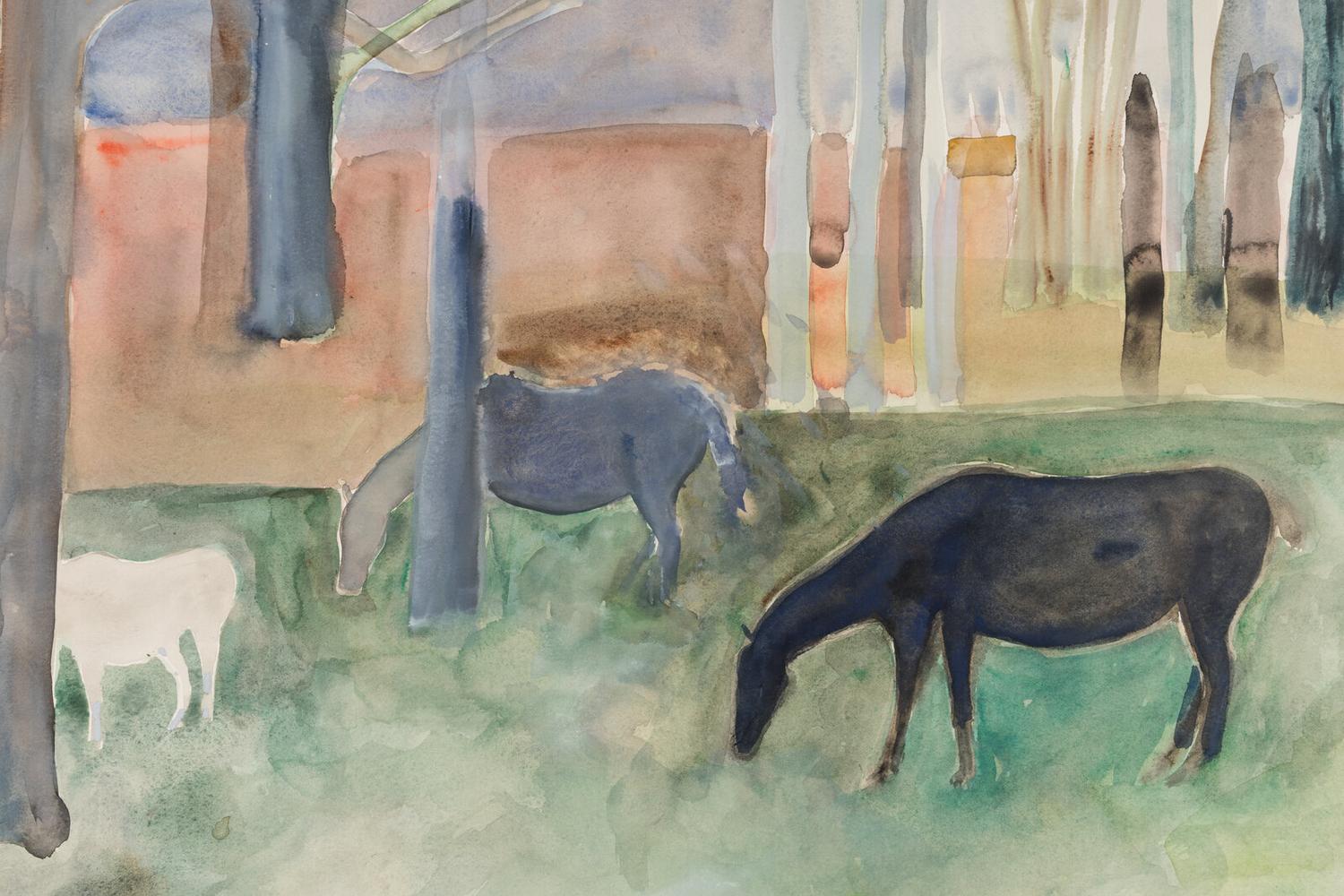 Layers of Time Series: Bathers, 1990 and Grazing Horses , 1989 (two works)